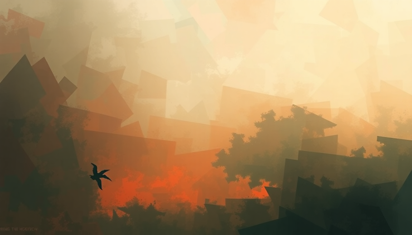 Fan-driven abstract illustration evoking the emotional arc of Ludens by Bring Me the Horizon