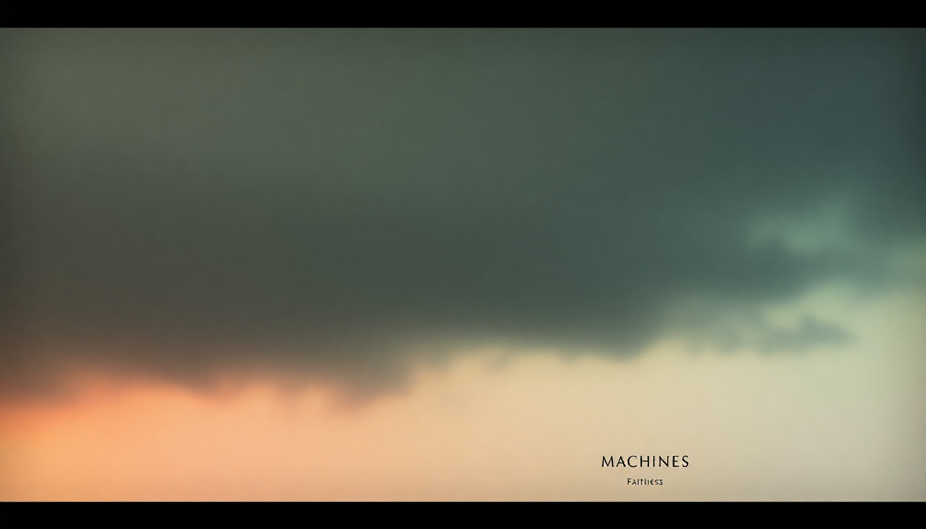 Fan-driven abstract illustration evoking the emotional arc of Machines by Faithless