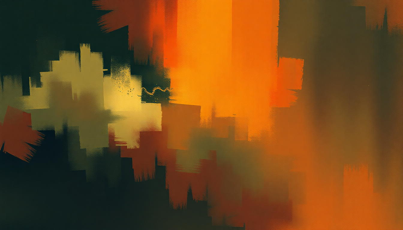 Fan-driven abstract illustration evoking the emotional arc of Mack the Knife by Ella Fitzgerald