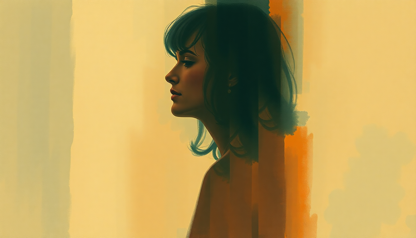 Fan-driven abstract illustration evoking the emotional arc of Madame George by Van Morrison