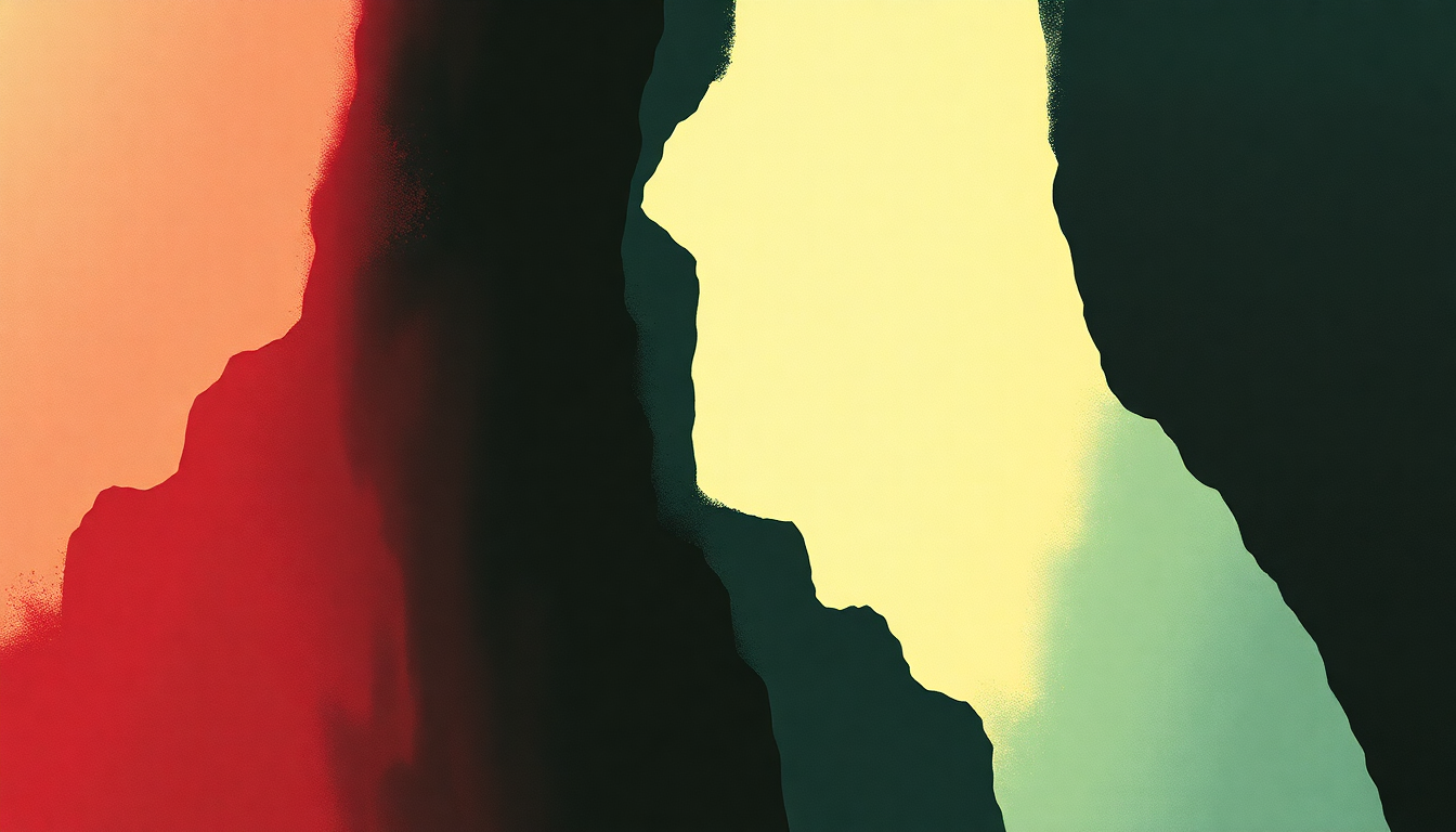 Fan-driven abstract illustration evoking the emotional arc of Made of Stone by The Stone Roses