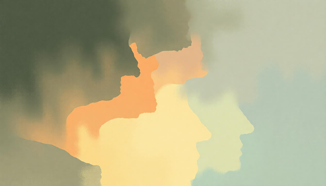 Fan-driven abstract illustration evoking the emotional arc of Magic's in the Makeup by No Doubt