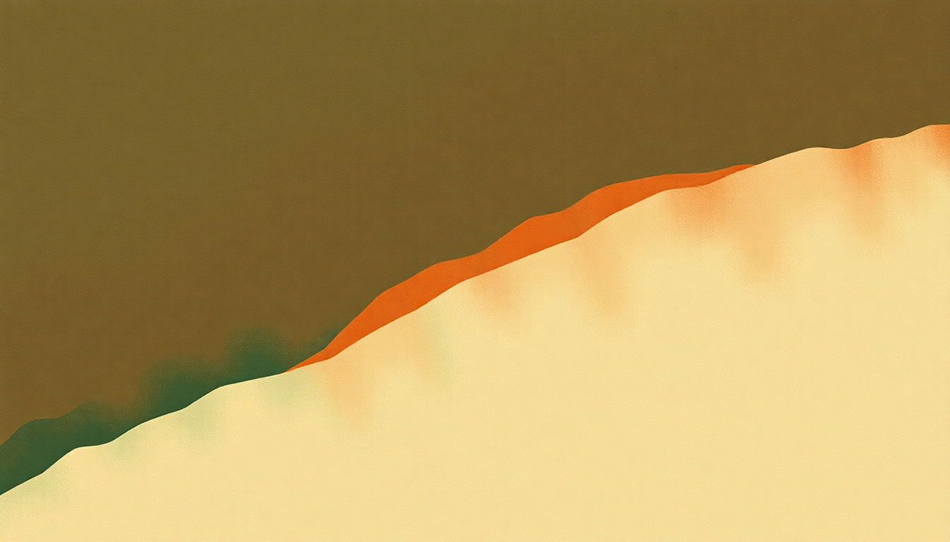 Fan-driven abstract illustration evoking the emotional arc of Make Like Paper by Red House Painters