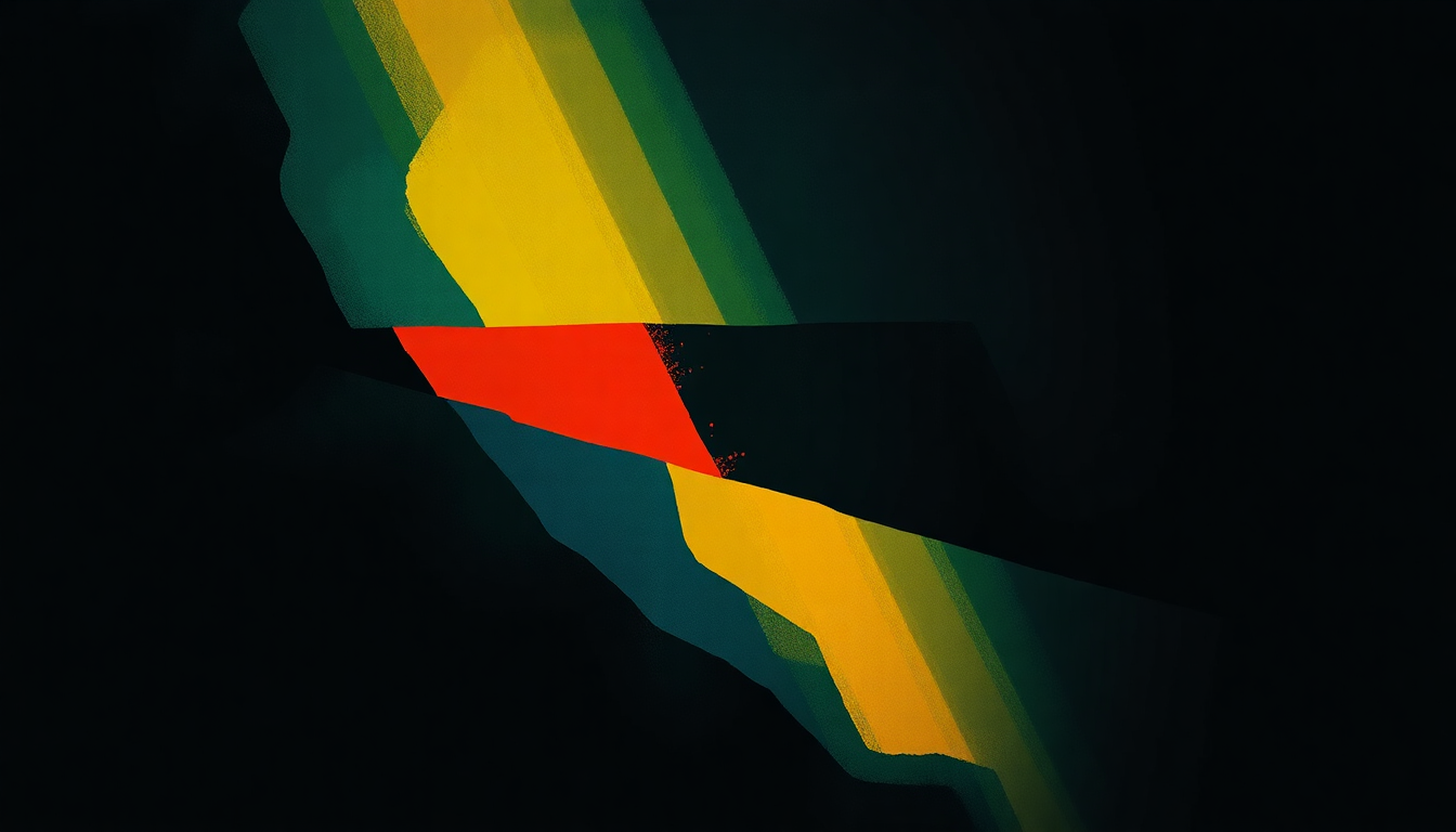 Fan-driven abstract illustration evoking the emotional arc of Making Flippy Floppy by Talking Heads