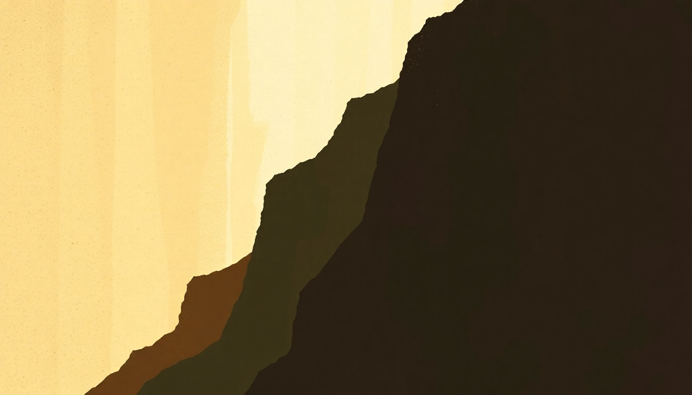 Fan-driven abstract illustration evoking the emotional arc of Mali Dje by Ali Farka Toure
