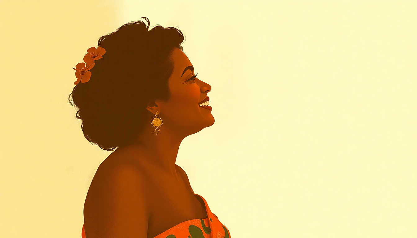 Fan-driven abstract illustration evoking the emotional arc of Mama Guela by Tito Puente