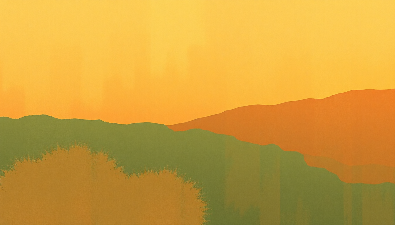Fan-driven abstract illustration evoking the emotional arc of Mama by Hugh Masekela