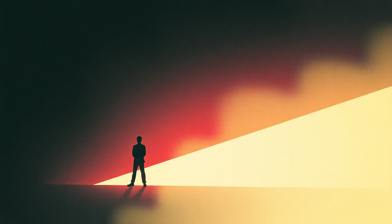 Fan-driven abstract illustration evoking the emotional arc of Man in a Uniform by Gang of Four