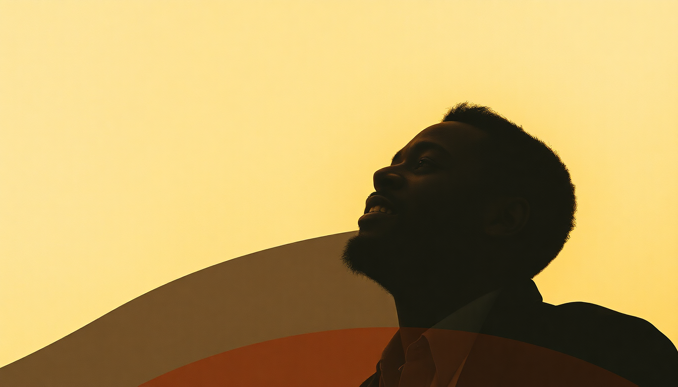Fan-driven abstract illustration evoking the emotional arc of Man's Temptation by Isaac Hayes