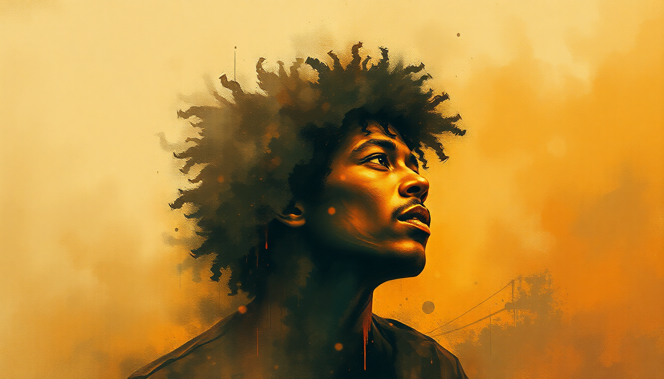 Fan-driven abstract illustration evoking the emotional arc of Manic Depression by Jimi Hendrix
