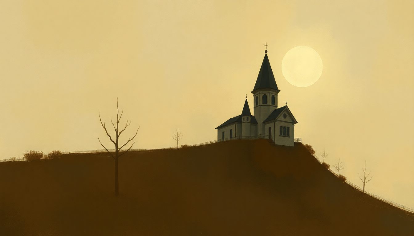Fan-driven abstract illustration evoking the emotional arc of A Mansion on the Hill by Hank Williams
