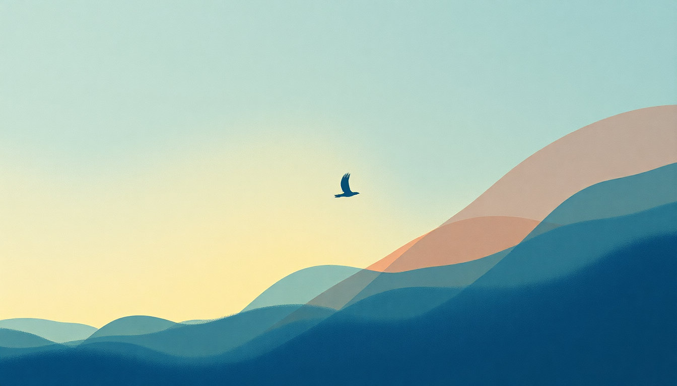 Fan-driven abstract illustration evoking the emotional arc of Many Levels of Loathing by Kevin Morby