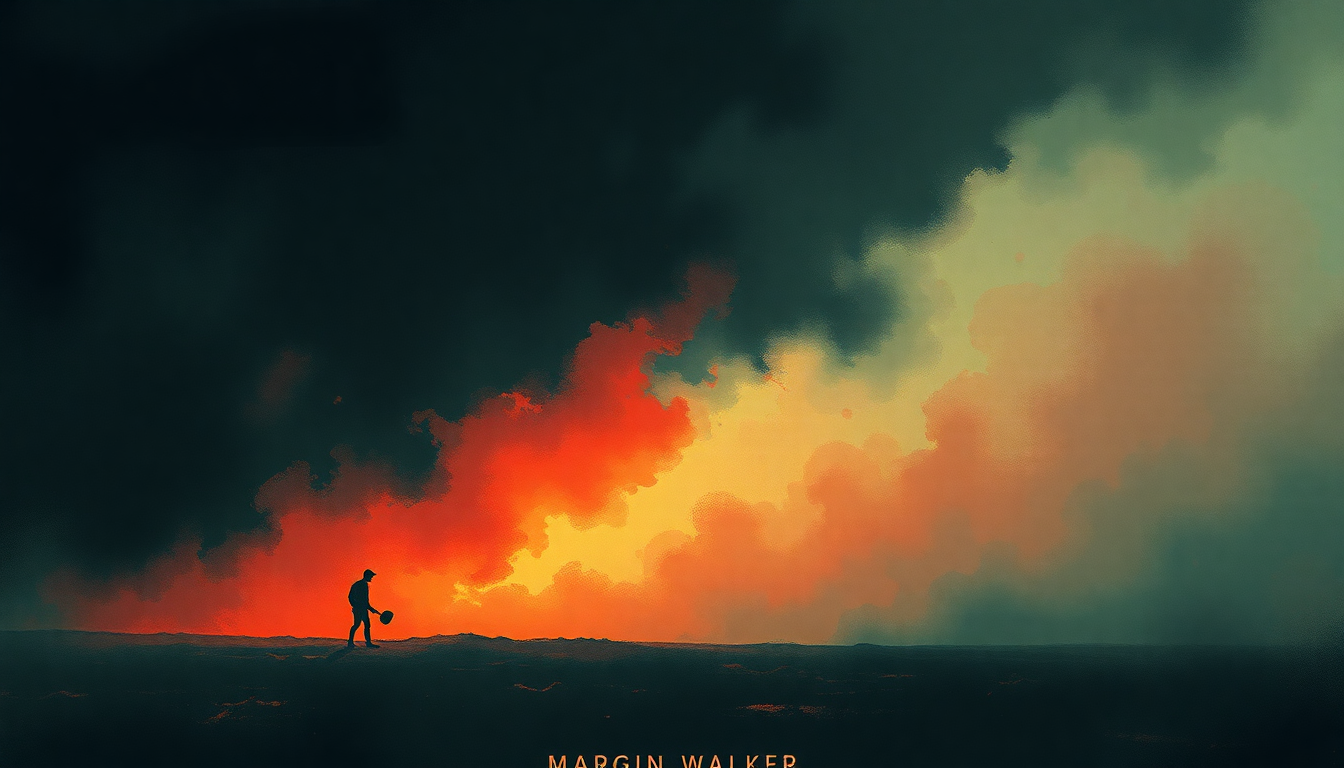 Fan-driven abstract illustration evoking the emotional arc of Margin Walker by Fugazi