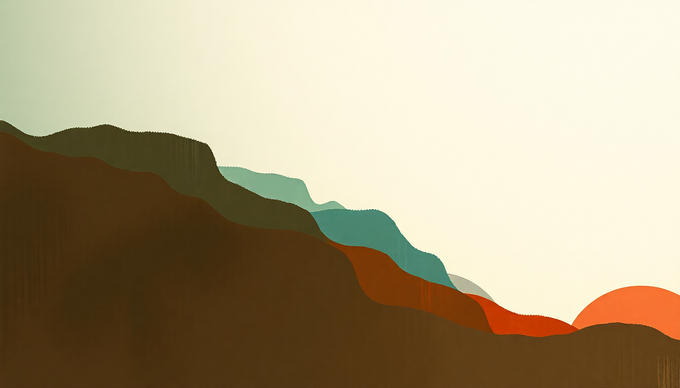 Fan-driven abstract illustration evoking the emotional arc of Maria Tambien by Khruangbin