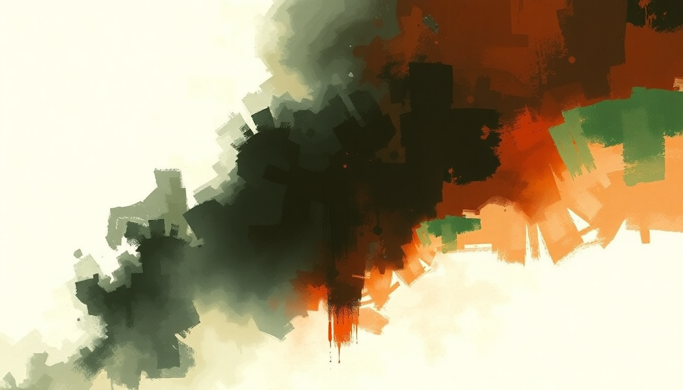 Fan-driven abstract illustration evoking the emotional arc of Marrow by St. Vincent