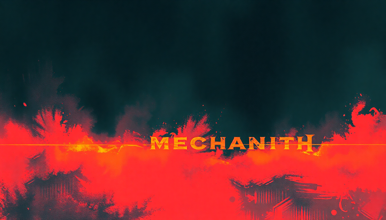 Fan-driven abstract illustration evoking the emotional arc of Mechanix by Megadeth