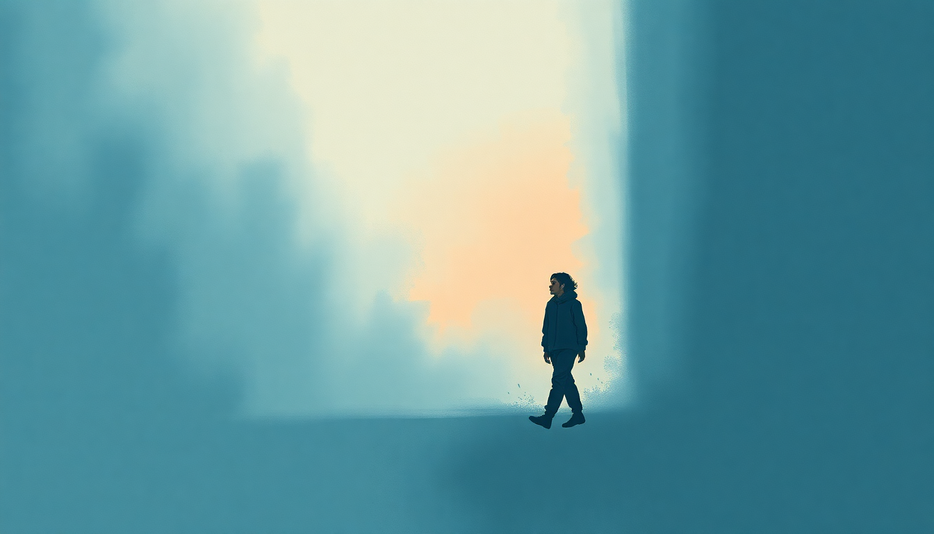 Fan-driven abstract illustration evoking the emotional arc of Meet Me in the Hallway by Harry Styles