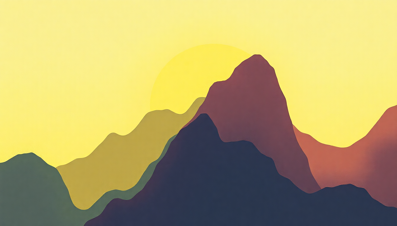 Fan-driven abstract illustration evoking the emotional arc of Mercury by Gustav Holst