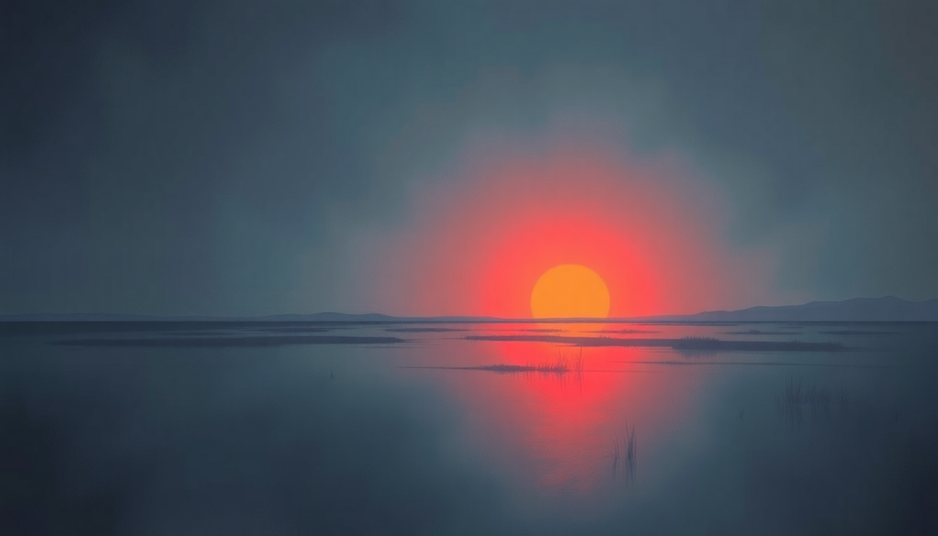 Fan-driven abstract illustration evoking the emotional arc of Metamorphosis Five by Philip Glass