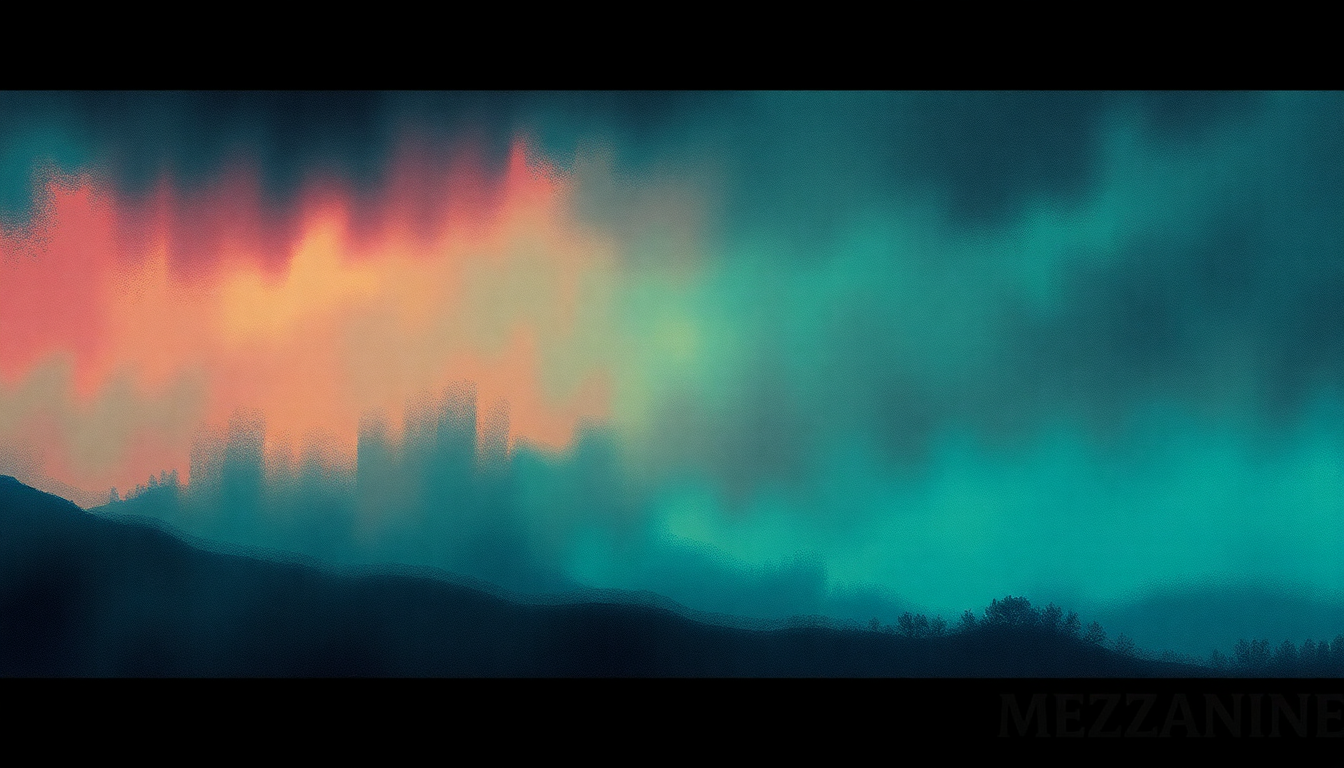 Fan-driven abstract illustration evoking the emotional arc of Mezzanine by Massive Attack