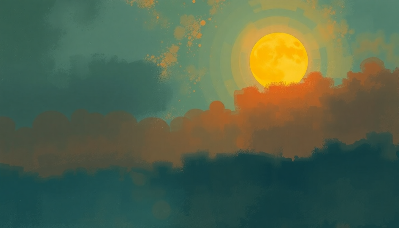 Fan-driven abstract illustration evoking the emotional arc of Midnight Sun by Ella Fitzgerald