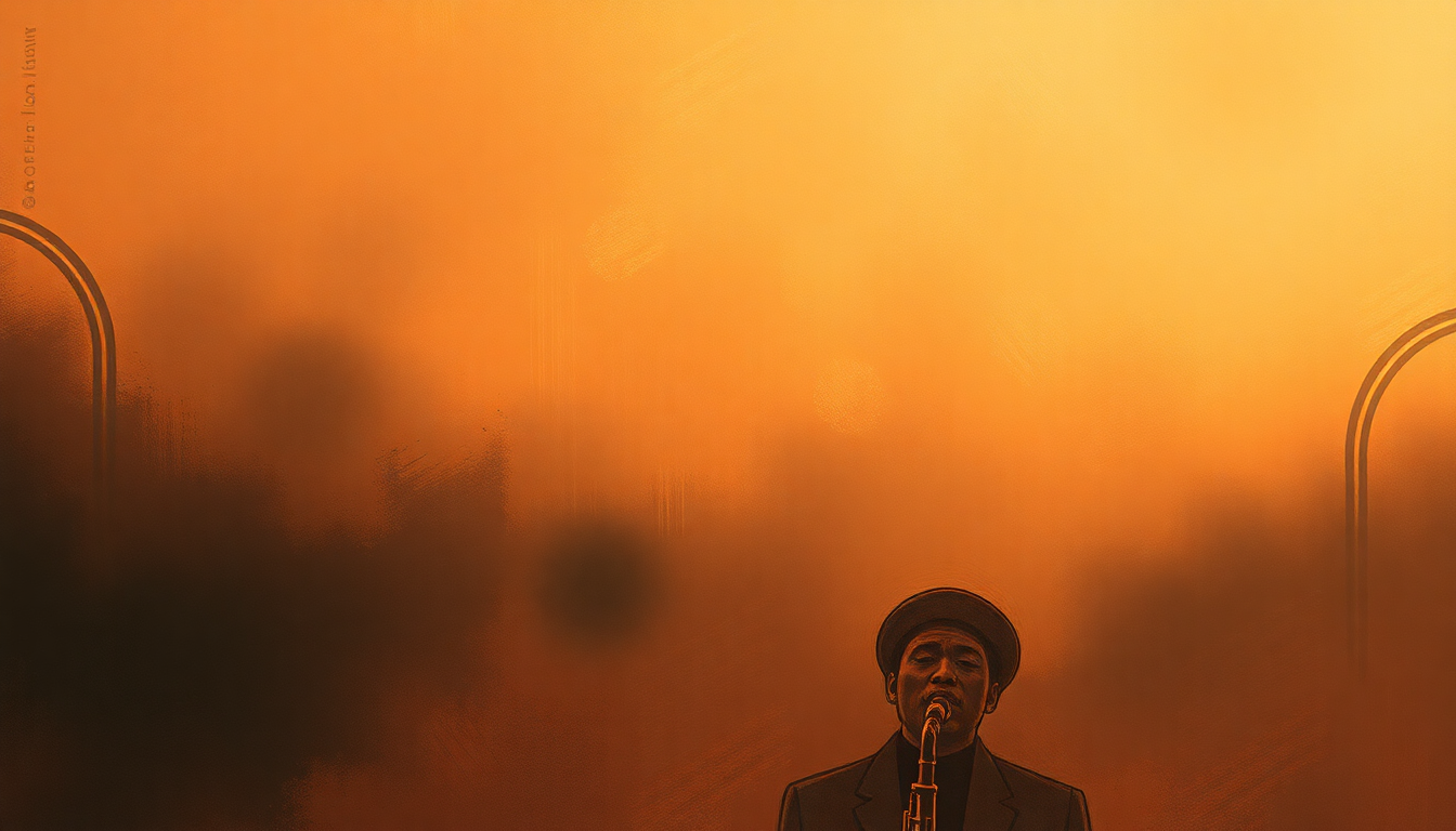 Fan-driven abstract illustration evoking the emotional arc of Miles' Mode by John Coltrane