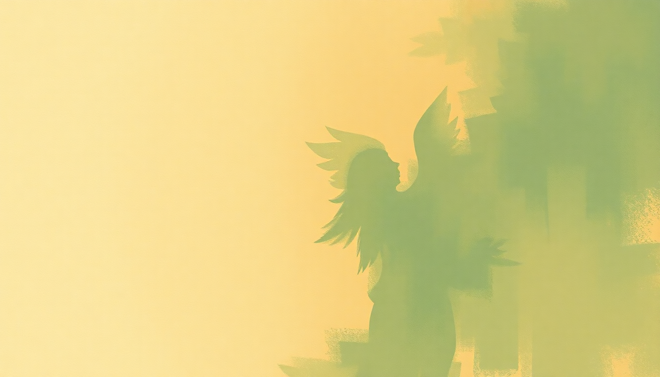 Fan-driven abstract illustration evoking the emotional arc of Milonga del Angel by Astor Piazzolla