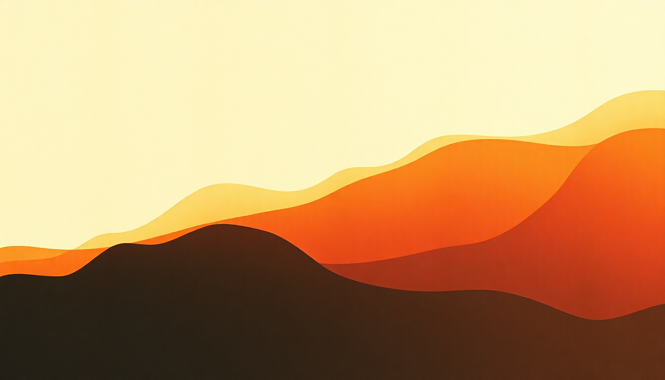 Fan-driven abstract illustration evoking the emotional arc of Mind by Talking Heads