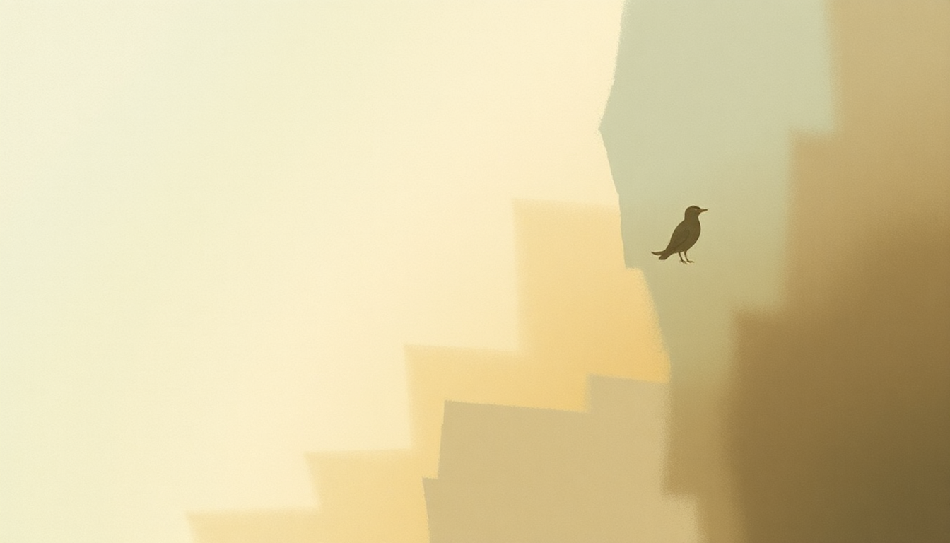 Fan-driven abstract illustration evoking the emotional arc of Minnesota, WI by Bon Iver