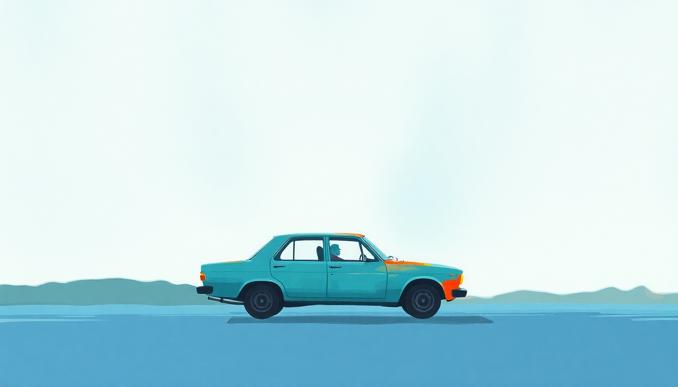 Fan-driven abstract illustration evoking the emotional arc of Mint Car by The Cure