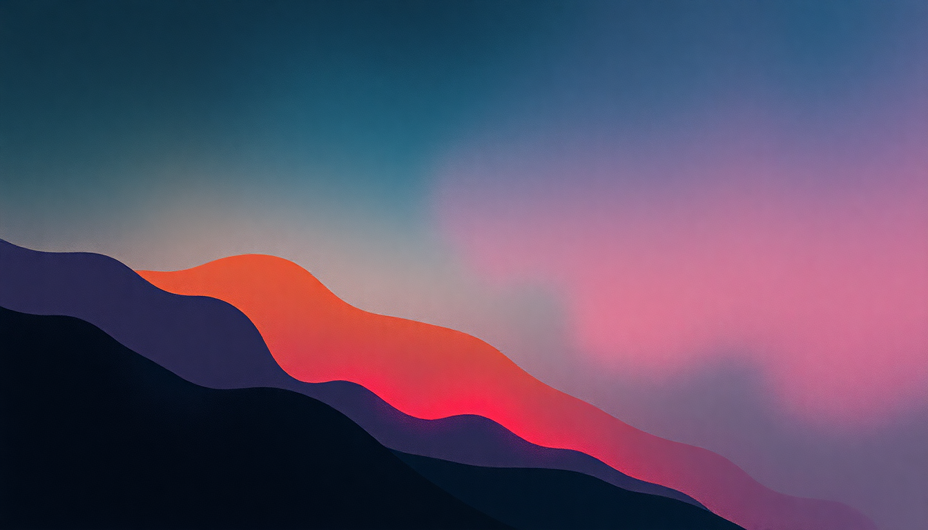 Fan-driven abstract illustration evoking the emotional arc of Minuano (Six Eight) by Pat Metheny Group