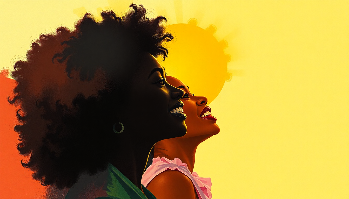 Fan-driven abstract illustration evoking the emotional arc of Miss Black America by Curtis Mayfield