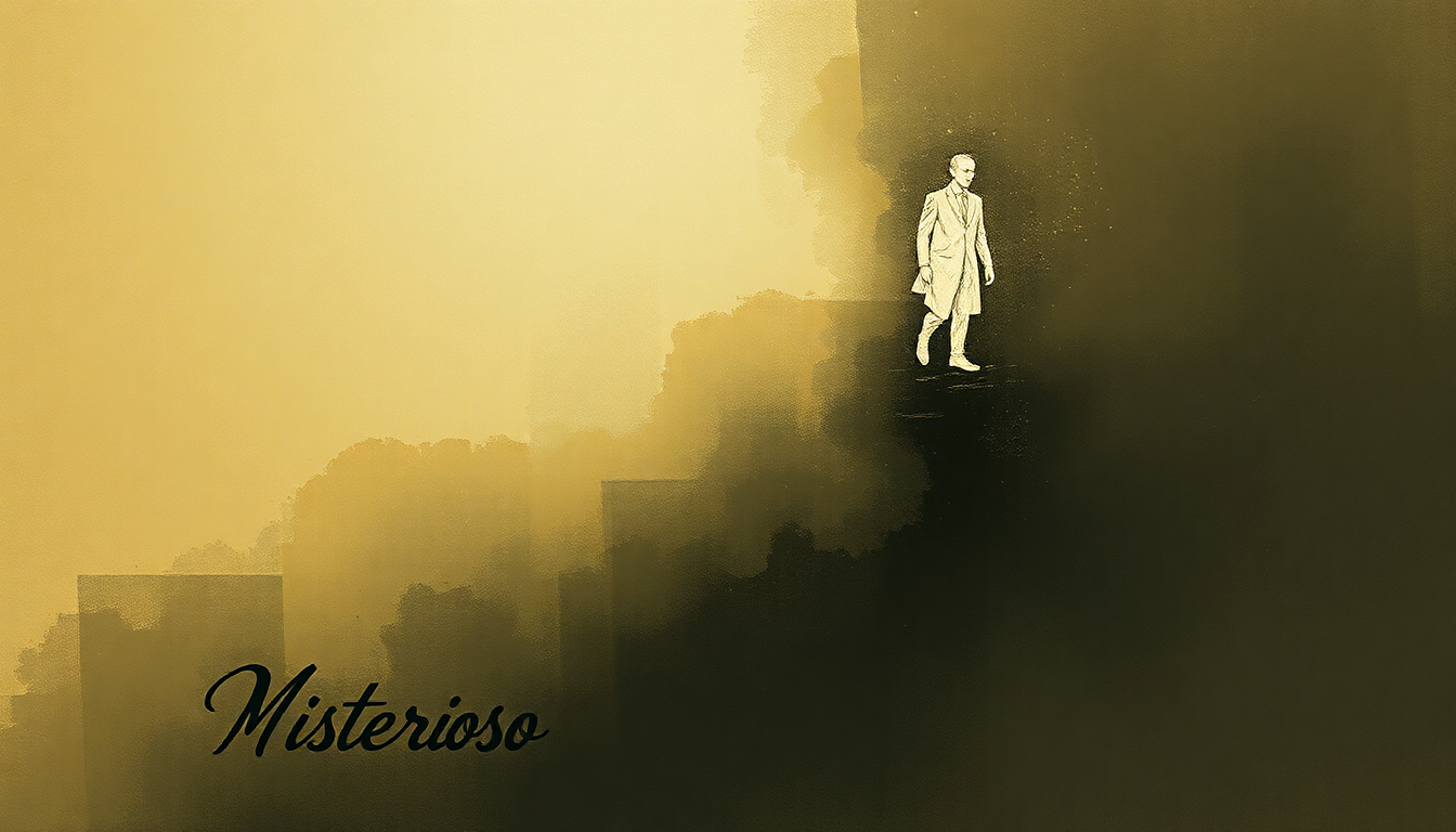 Fan-driven abstract illustration evoking the emotional arc of Misterioso by Thelonious Monk