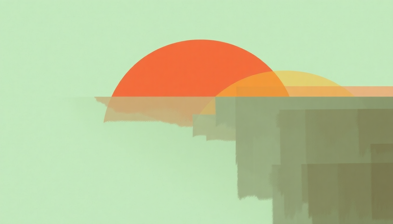 Fan-driven abstract illustration evoking the emotional arc of Mohammed's Radio by Warren Zevon