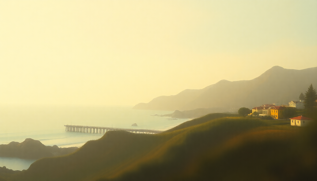 Fan-driven abstract illustration evoking the emotional arc of Monterey by The Animals