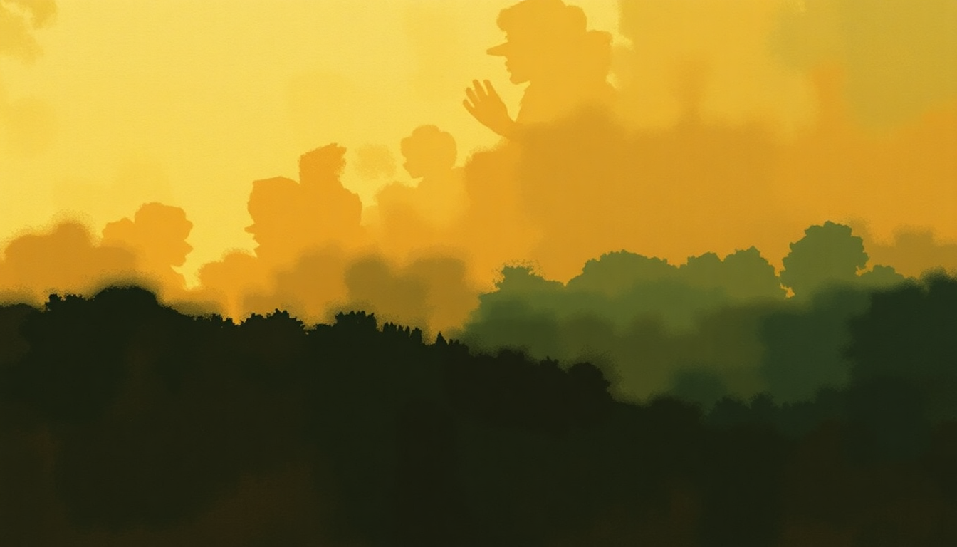 Fan-driven abstract illustration evoking the emotional arc of Mood Indigo by Duke Ellington