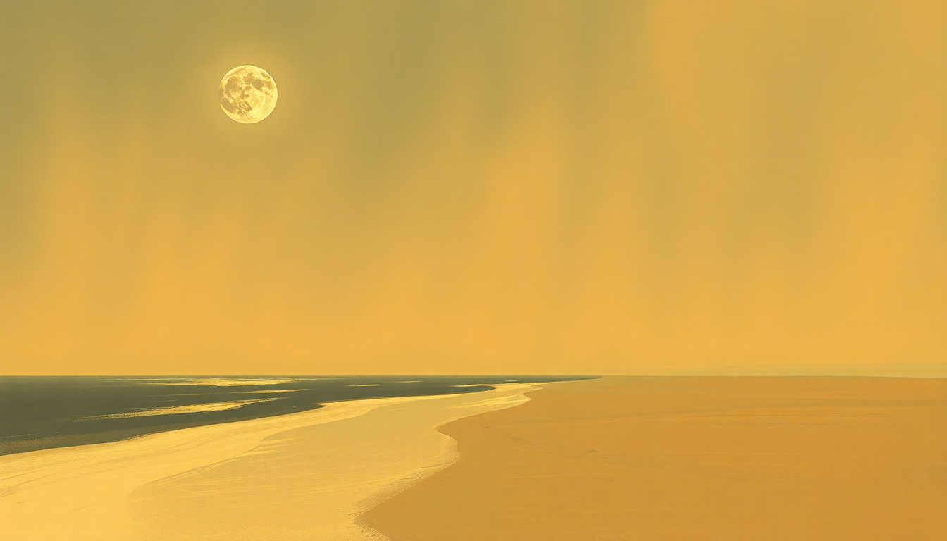 Fan-driven abstract illustration evoking the emotional arc of Moon and Sand by Kenny Burrell