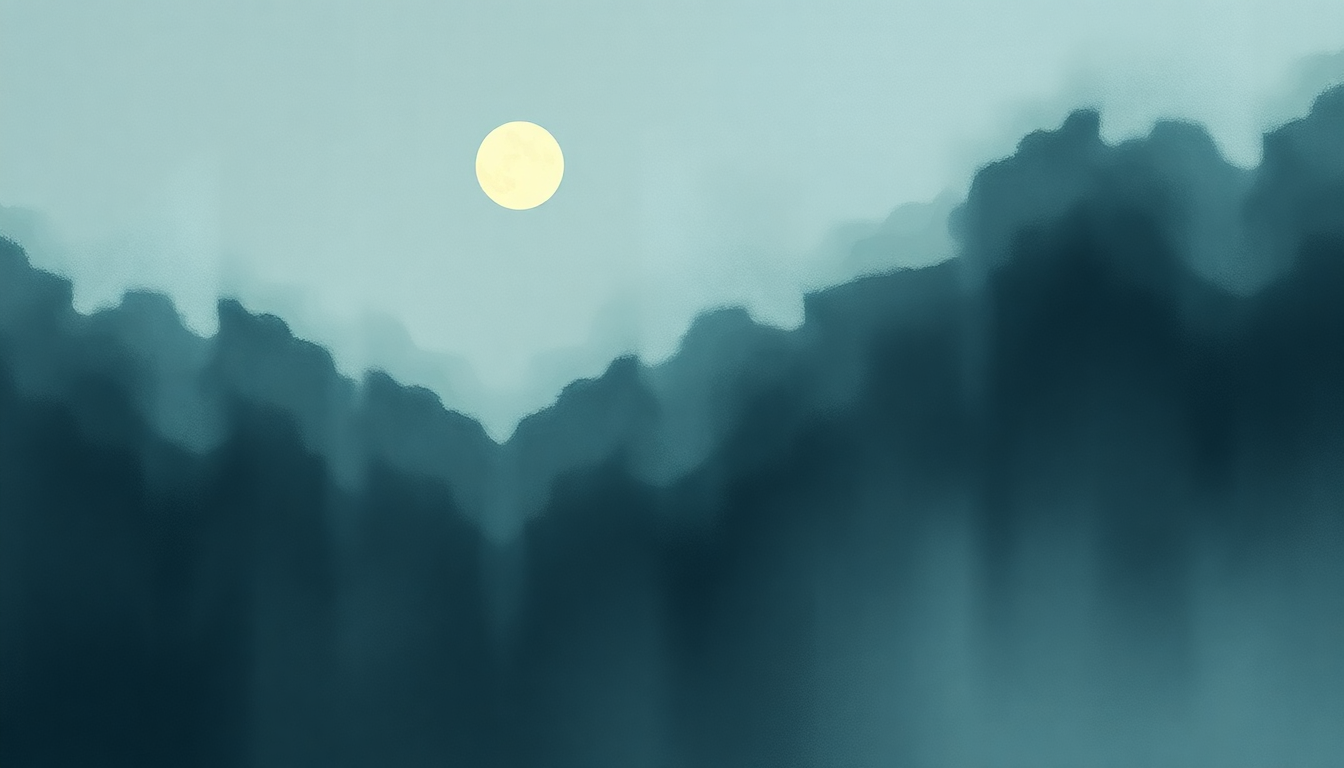 Fan-driven abstract illustration evoking the emotional arc of Moon by Björk