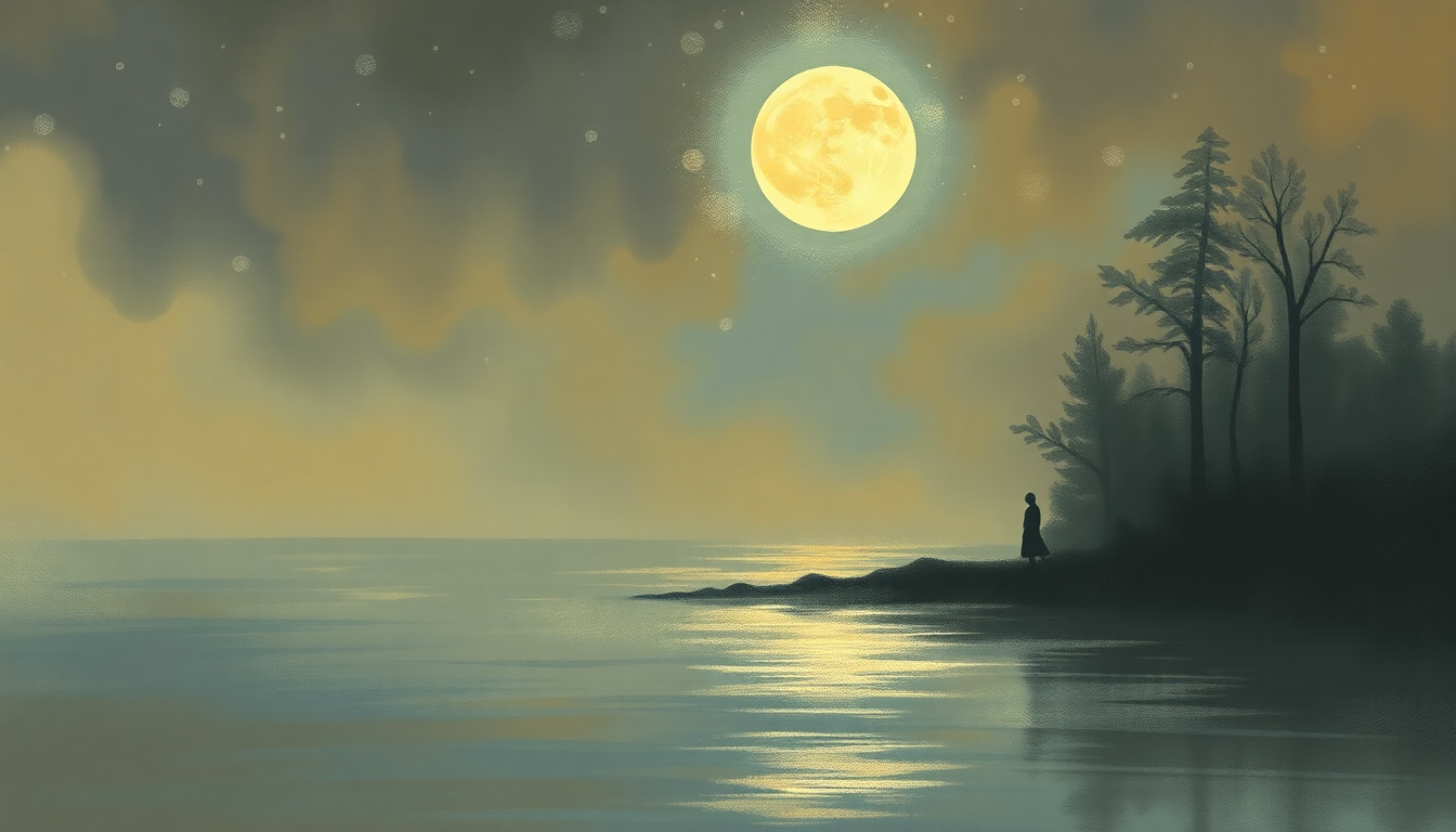 Fan-driven abstract illustration evoking the emotional arc of Moon River by Frank Sinatra