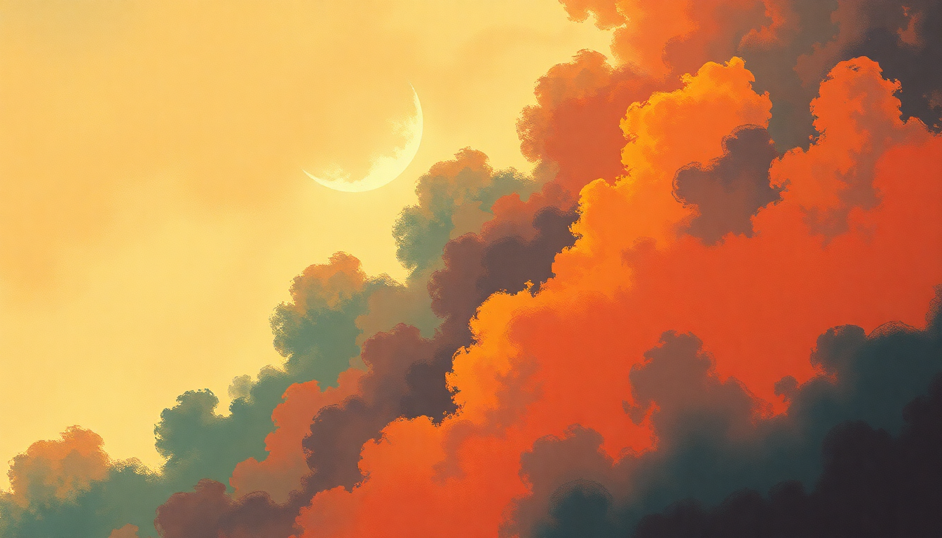 Fan-driven abstract illustration evoking the emotional arc of Moonage Daydream by David Bowie