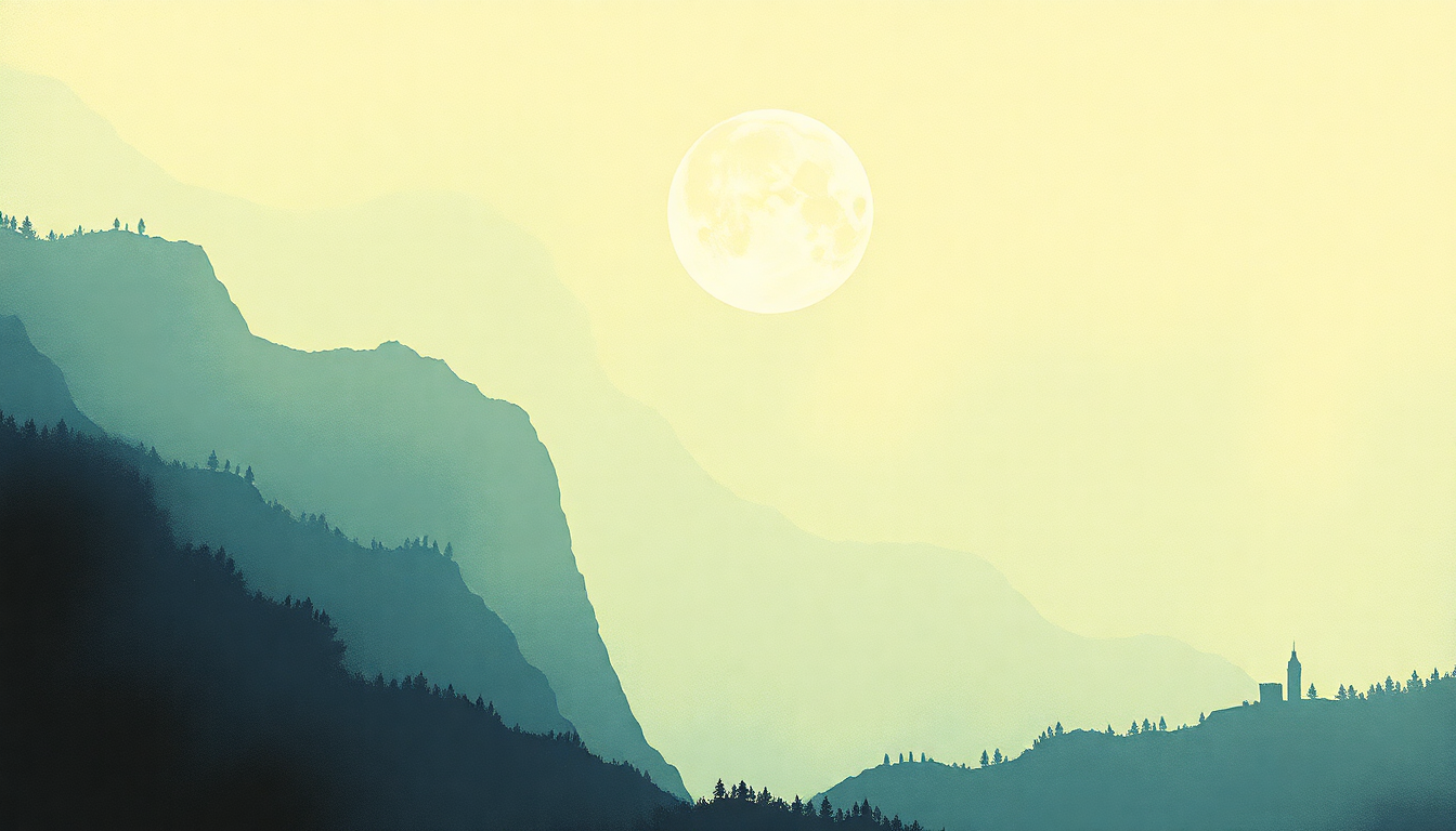 Fan-driven abstract illustration evoking the emotional arc of Moondance by Van Morrison