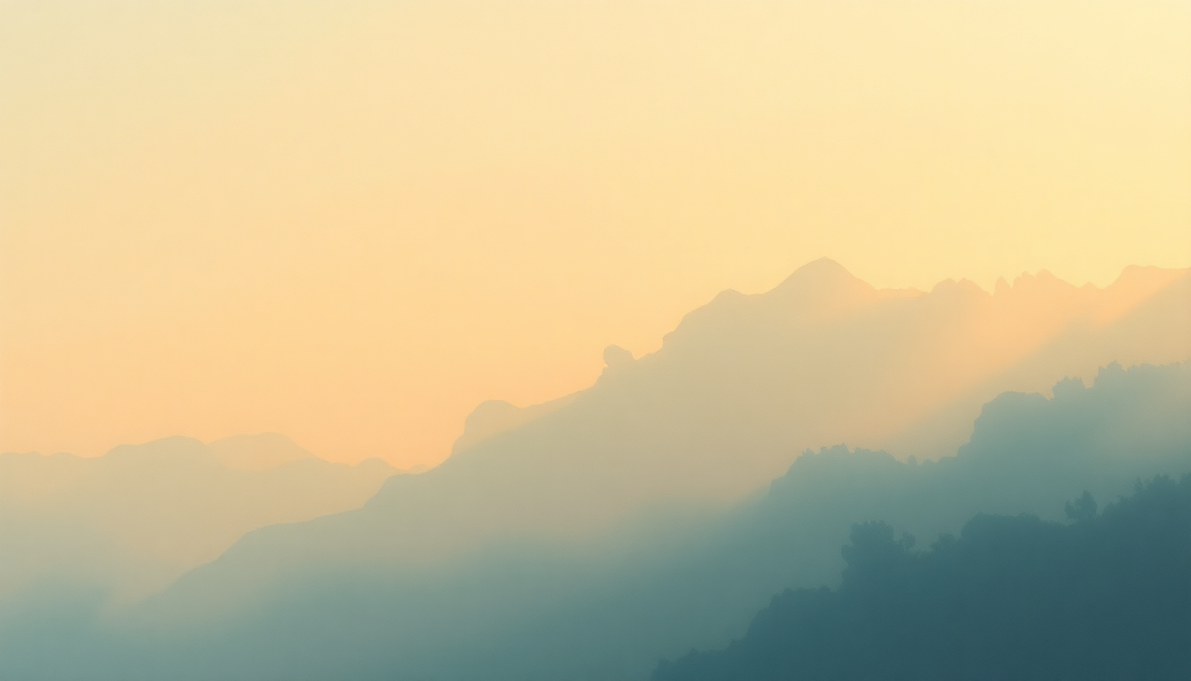 Fan-driven abstract illustration evoking the emotional arc of Morning Mood by Edvard Grieg
