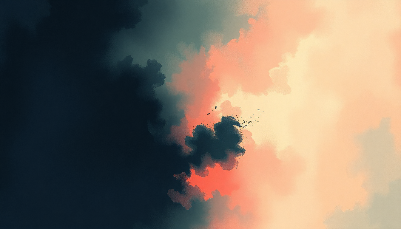 Fan-driven abstract illustration evoking the emotional arc of Mosh by Eminem