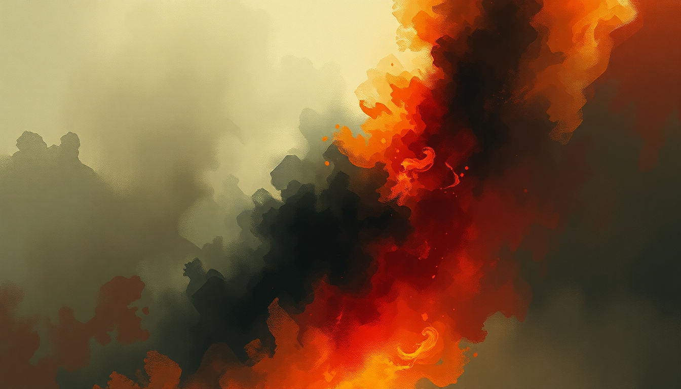 Fan-driven abstract illustration evoking the emotional arc of Moth Into Flame by Metallica