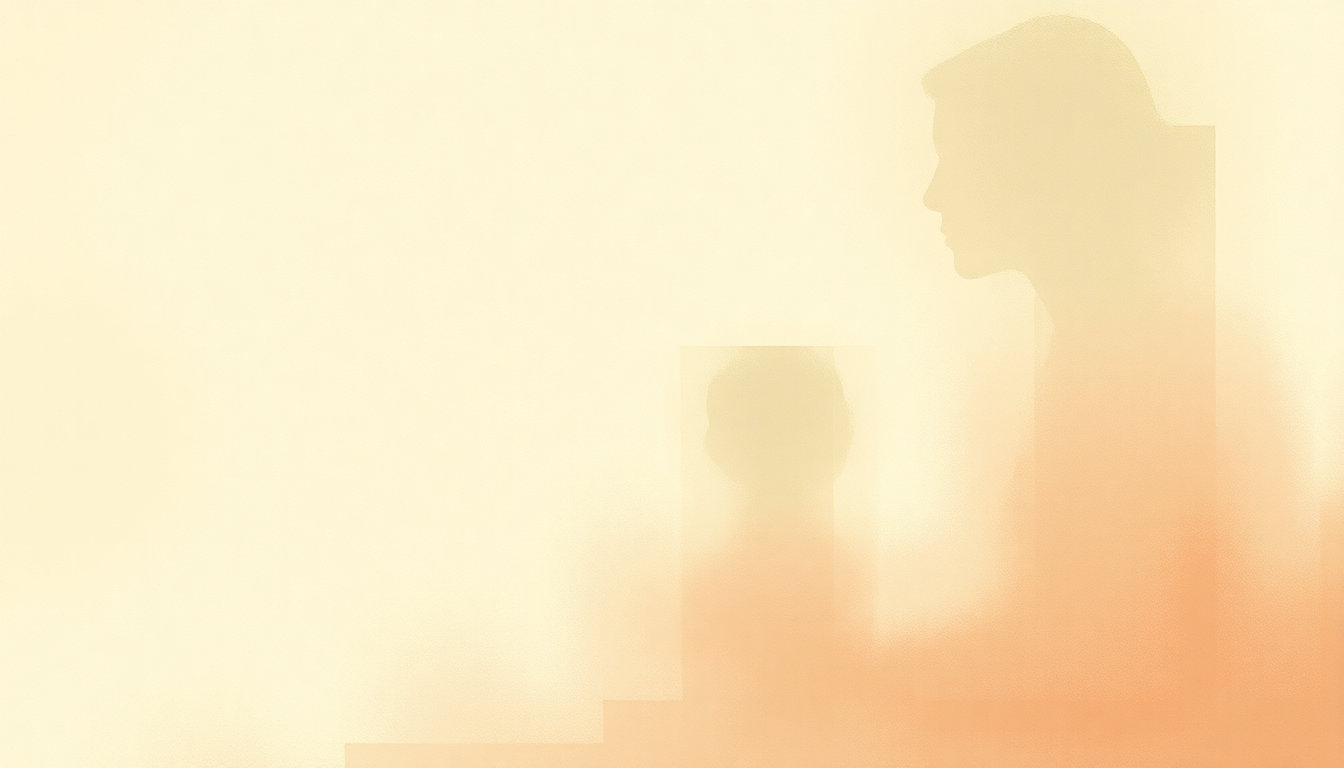 Fan-driven abstract illustration evoking the emotional arc of Mother and Child Reunion by Paul Simon