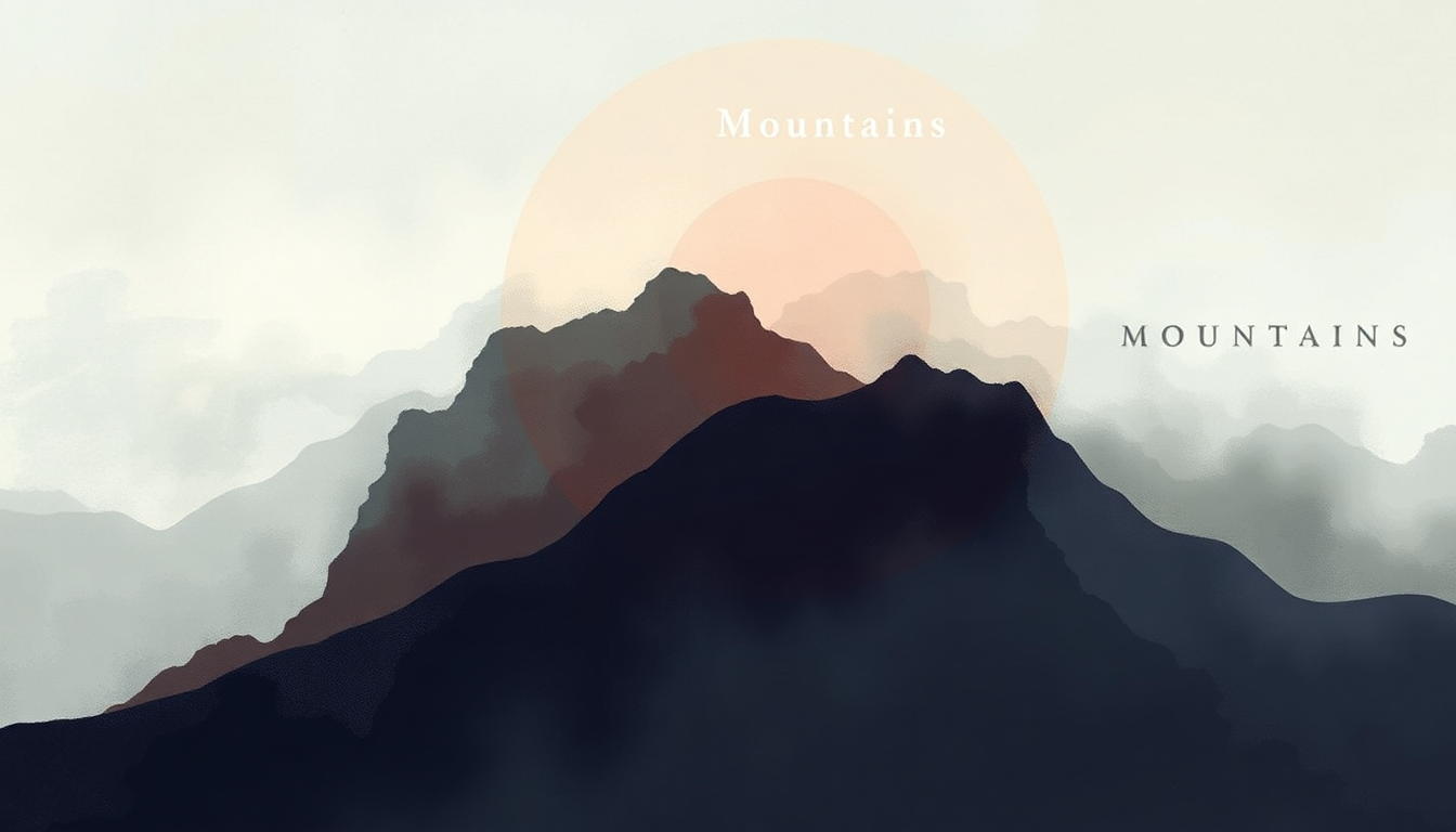 Fan-driven abstract illustration evoking the emotional arc of Mountains by Hans Zimmer