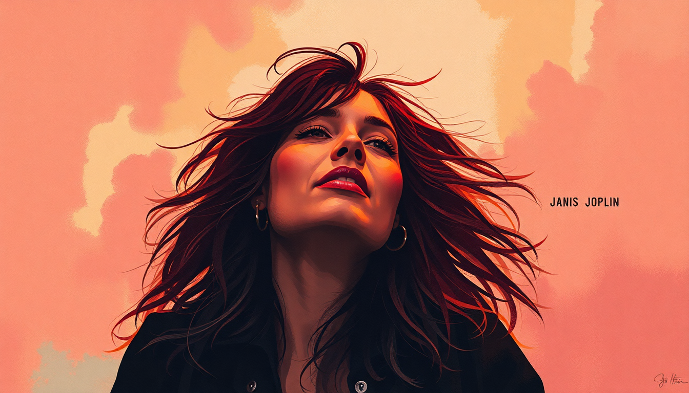 Fan-driven abstract illustration evoking the emotional arc of Move Over by Janis Joplin