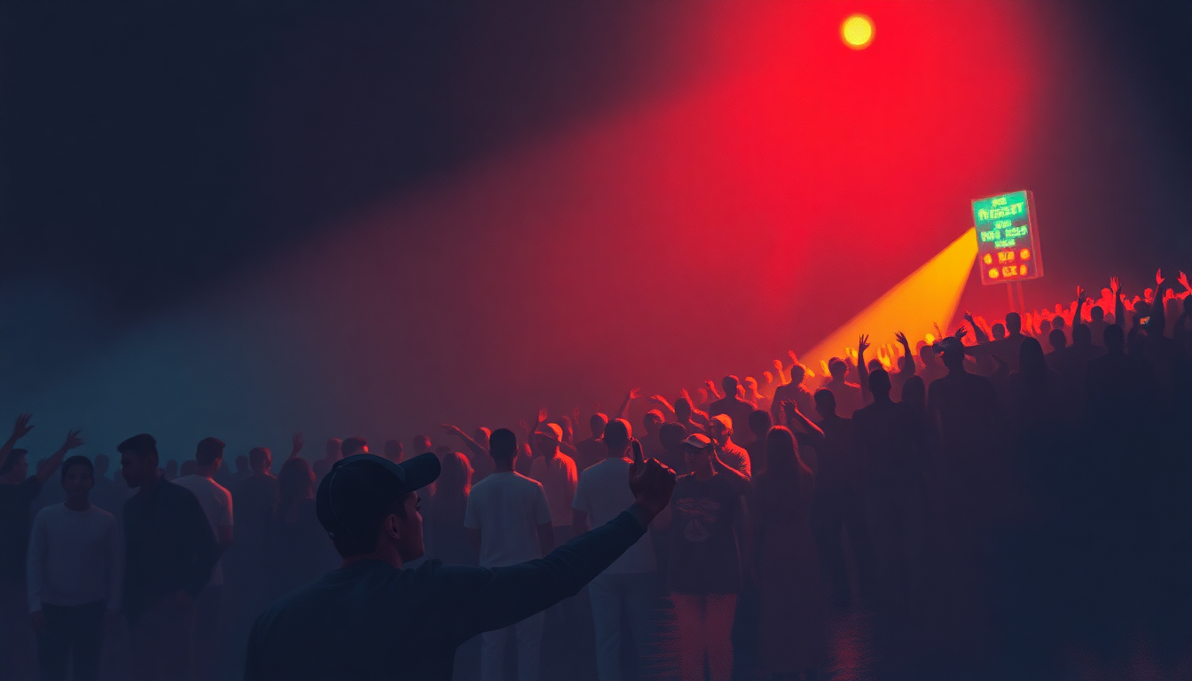 Fan-driven abstract illustration evoking the emotional arc of Move the Crowd by Eric B and Rakim