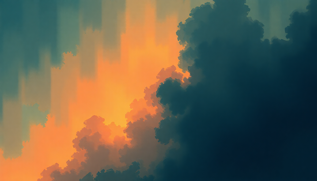 Fan-driven abstract illustration evoking the emotional arc of Mr. Brightside by The Killers