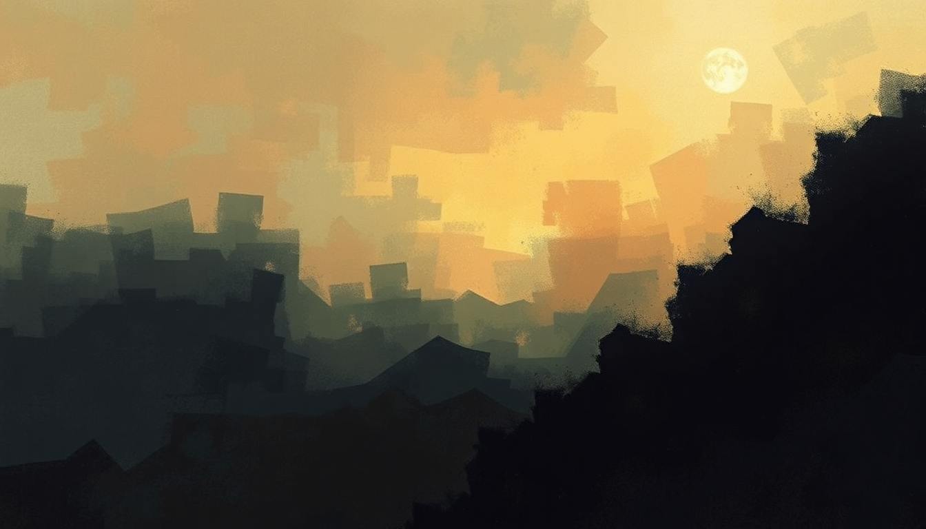 Fan-driven abstract illustration evoking the emotional arc of Mudshovel by Staind